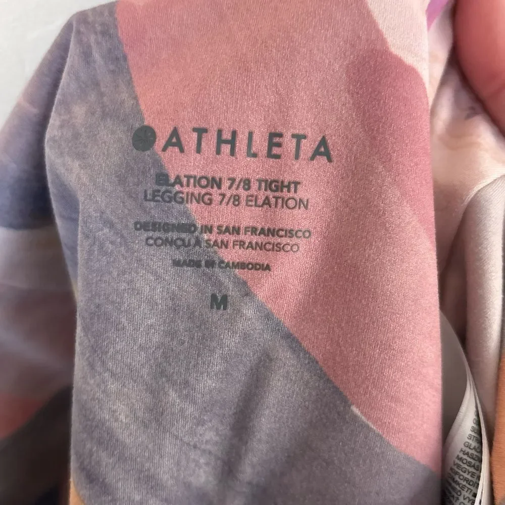 Athleta Multicolor Elation 7/8 Tight Leggings Pink Vibrance Orchid Medium - Picture 8 of 9